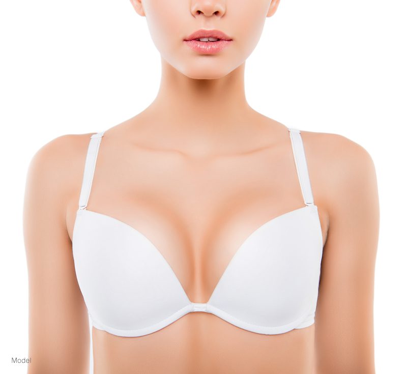 Woman in a white bra