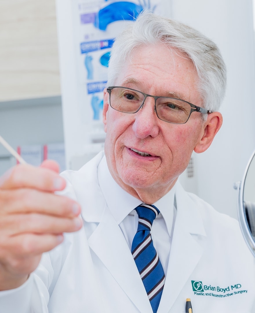 Dr. Boyd with a patient